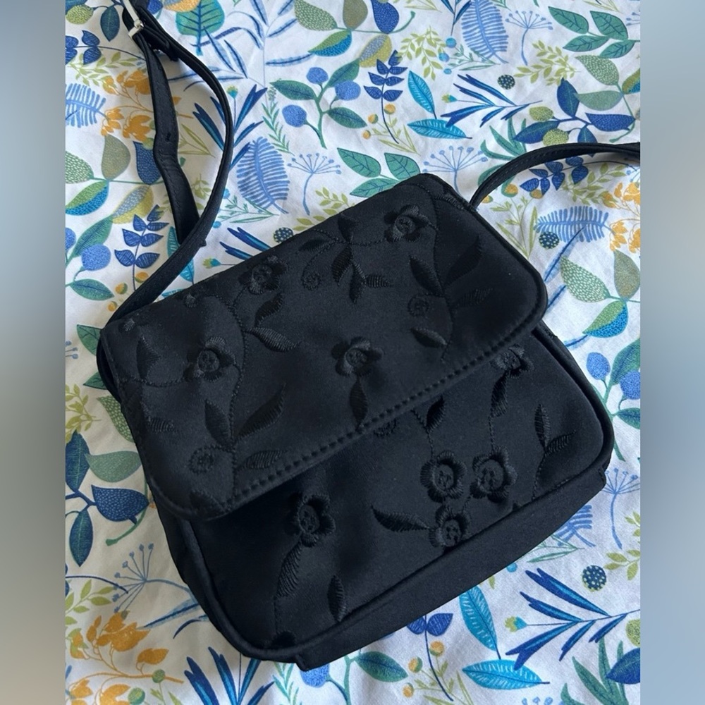 Amanda Smith Black Embroidered Crossbody